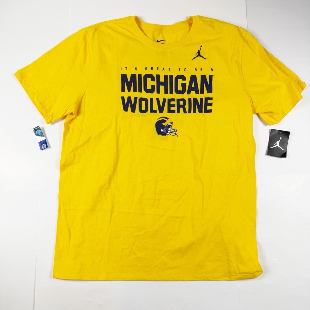 Nike Men's Michigan Wolverines Football 2018‎ Yellow Blue Jordan XL